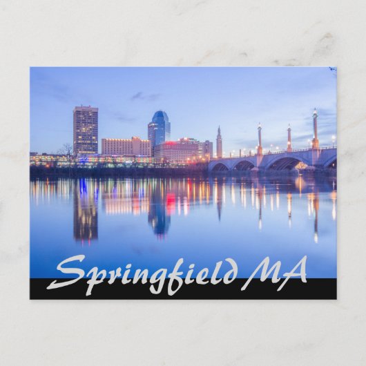 Springfield Massachusetts skyline Briefkaart (Voorkant)