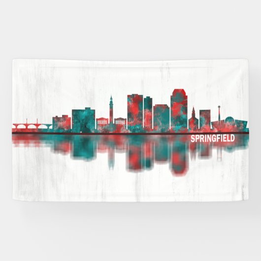 Springfield Massachusetts Skyline Spandoek (Horizontaal)