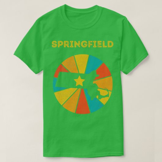 Springfield Massachusetts  Verdrietige Souve T-shirt (Design voorkant)