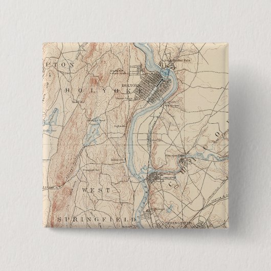 Springfield, Massachusetts Vierkante Button 5,1 Cm (Voorkant)