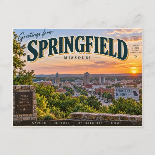 Springfield Missouri Briefkaart (Voorkant)