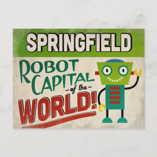 Springfield Missouri Robot - Funny  Briefkaart (Voorkant)