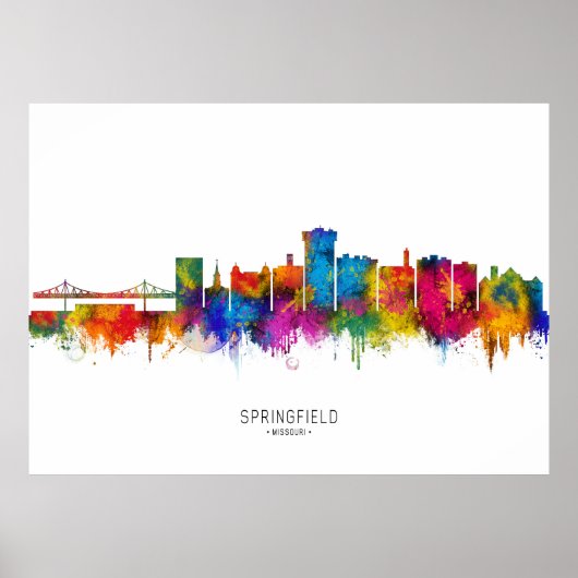 Springfield Missouri Silhouet Poster (Voorkant)