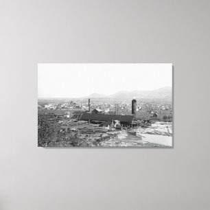 Springfield, OF Uitzicht van de stad en knollen Canvas Afdruk