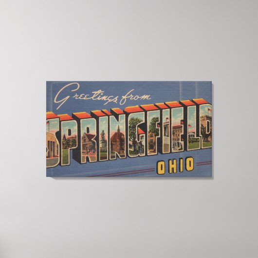 Springfield, Ohio - Grote letterscènes Canvas Afdruk (Voorkant)