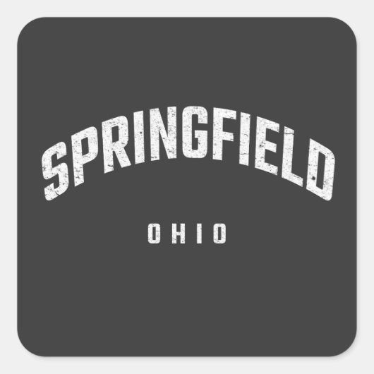 Springfield Ohio OH Vierkante Sticker (Voorkant)
