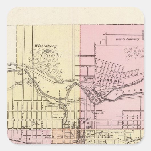 Springfield, Ohio Vierkante Sticker (Voorkant)