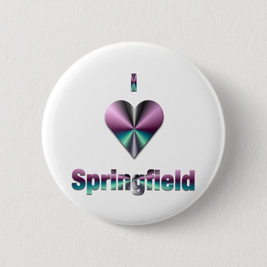 Springfield — Paars en Turquoise Ronde Button 5,7 Cm (Voorkant)