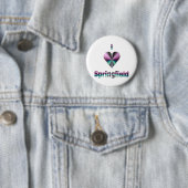 Springfield — Paars en Turquoise Ronde Button 5,7 Cm (In situ)