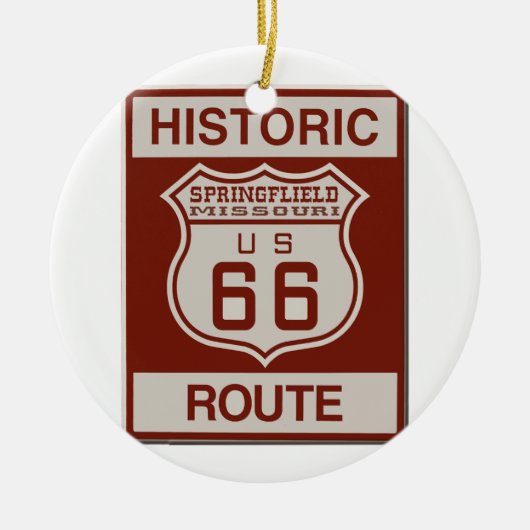 Springfield Route 66 Keramisch Ornament (Voorkant)