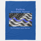 Springfield, Vermont. Police Fleece Deken (Voorkant)