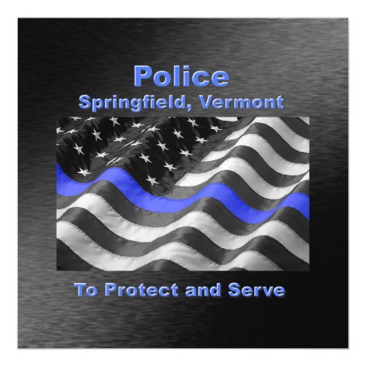 Springfield, Vermont. Police Foto Afdruk (Voorkant)