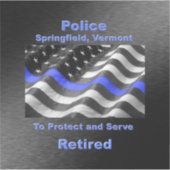 Springfield, Vermont. Police Sticker (Voorkant)