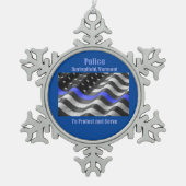 Springfield, Vermont. Police Tin Sneeuwvlok Ornament (Voorkant)