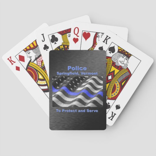 Springfield, Vermont. Politie Pokerkaarten (Achterkant)