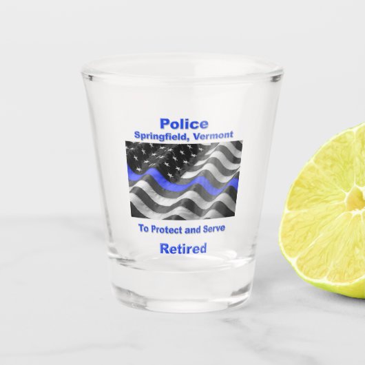 Springfield, Vermont. Politie Shot Glas (Voorkant)