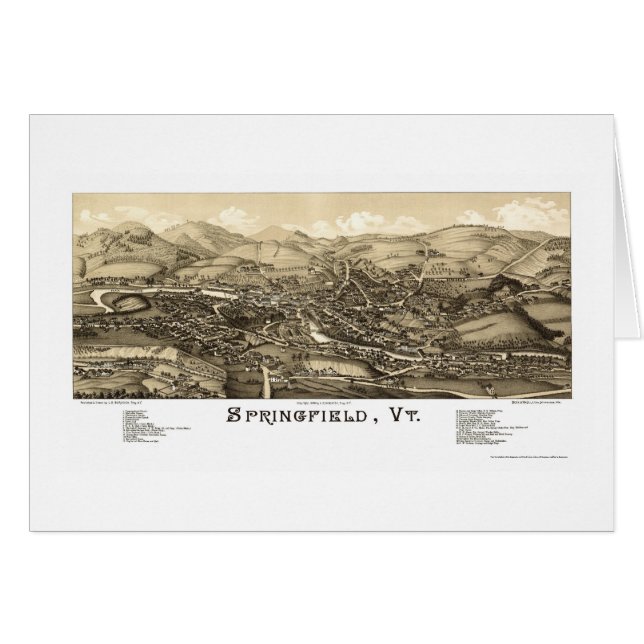 Springfield, VT Panoramiek Map - 1886 (Voorkant Horizontaal)