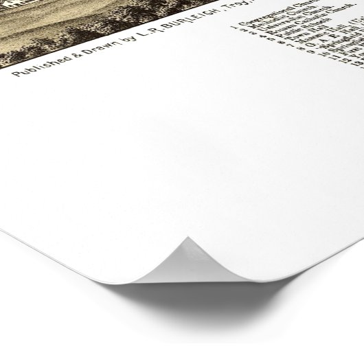 Springfield, VT Panoramiek Map - 1886 Poster (Hoek)