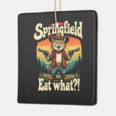 Springflied Eet Wat Trump Verkiezing Kat Cowboy   Keramisch Ornament (Links)