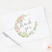 Springflowers wedding collection- danke ronde sticker (Envelop)