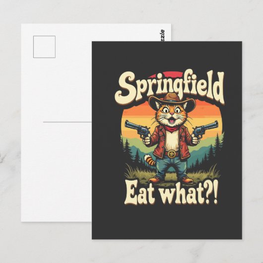 Springfly eet wat Trump verkiezing kat cowboy Briefkaart (Voorkant / Achterkant)