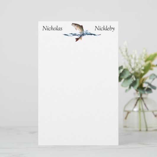 Springforel Sportvissen Briefpapier (Staand voorkant)