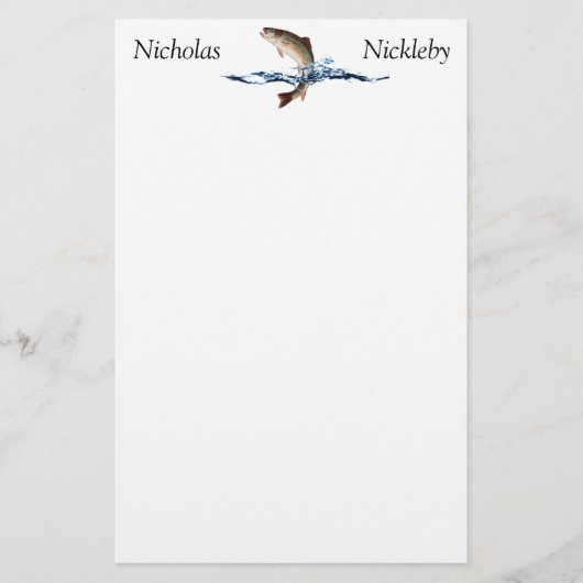 Springforel Sportvissen Briefpapier (Voorkant)