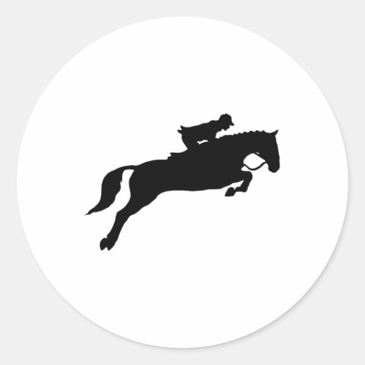 springgalopperend looppaard ronde sticker (Voorkant)