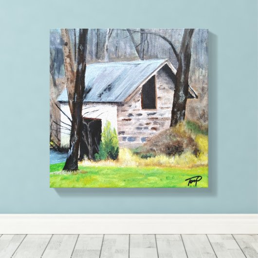Springhouse - Gettysburg, PA Canvas Afdruk (Insitu (Houten vloer))