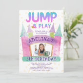 Springhuis Springen Speelturnen Kinderverjaardag Kaart (Staand voorkant)