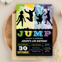 Springhuis Trampoline Feest Verjaardagsuitnodiging Kaart