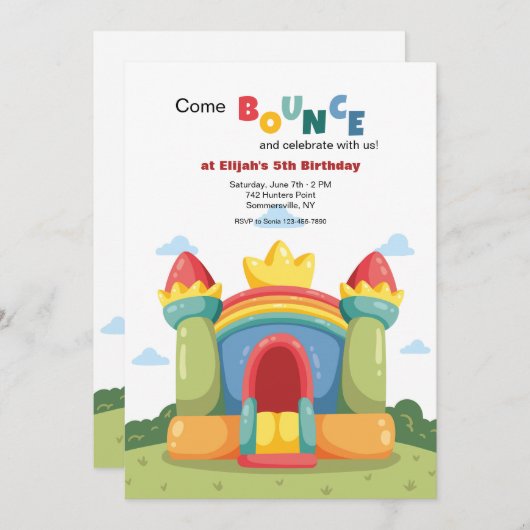 Springkasteel Feest Kaart (Voorkant / Achterkant)