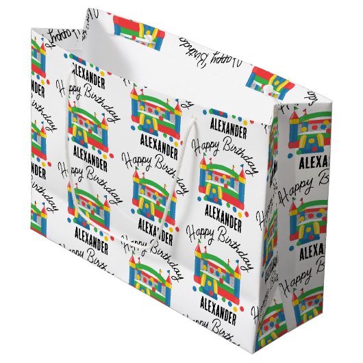 Springkasteel Jumping Castle Bal Kinderen Naam Groot Cadeauzakje (Voorkant Gekanteld)