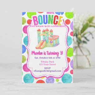 Springkasteel Kleurrijke Regenboog Verjaardagsfees Kaart