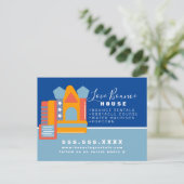 Springkasteel Logo Feest Carnaval Verhuur Bedrijf Briefkaart (Staand voorkant)