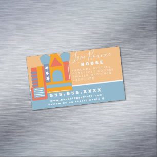 Springkasteel Logo Feest Carnaval Verhuur Bedrijf Magnetisch Visitekaartje