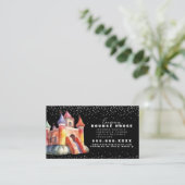 Springkasteel Logo Feest Waterverf Visitekaartje (Staand voorkant)