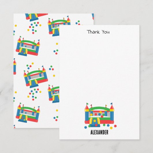 Springkasteel Springkasteel Bal Cute Kinderen Bedankkaart (Voorkant / Achterkant)