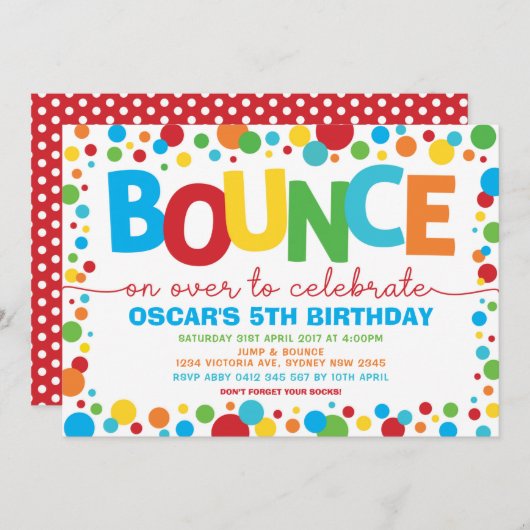 Springkasteel Trampoline Feest voor Jongens Verjaa Kaart (Voorkant / Achterkant)