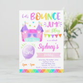 Springkasteel uitnodiging, Springende uitnodiginge Kaart (Staand voorkant)