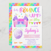 Springkasteel uitnodiging, Springende uitnodiginge Kaart (Voorkant / Achterkant)