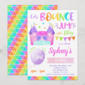 Springkasteel uitnodiging, Stuitert uitnodigingen (Voorkant / Achterkant)