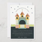 Springkasteel voor Kinderverjaardag Pastel Springe Bedankkaart (Voorkant)