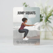 Springknieën Fitnesskaart met Blauwe Achterkant Save The Date (Staand voorkant)