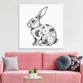 springkonijnenschets canvas afdruk (Insitu (Woonkamer))