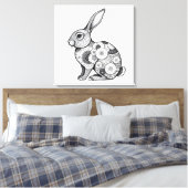 springkonijnenschets canvas afdruk (Insitu (Slaapkamer))