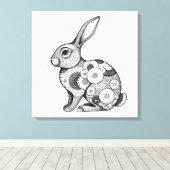 springkonijnenschets canvas afdruk (Insitu (Houten vloer))