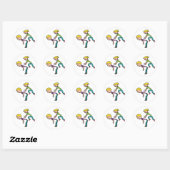 springkous ronde sticker (Vel)
