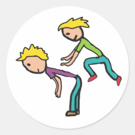 springkous ronde sticker