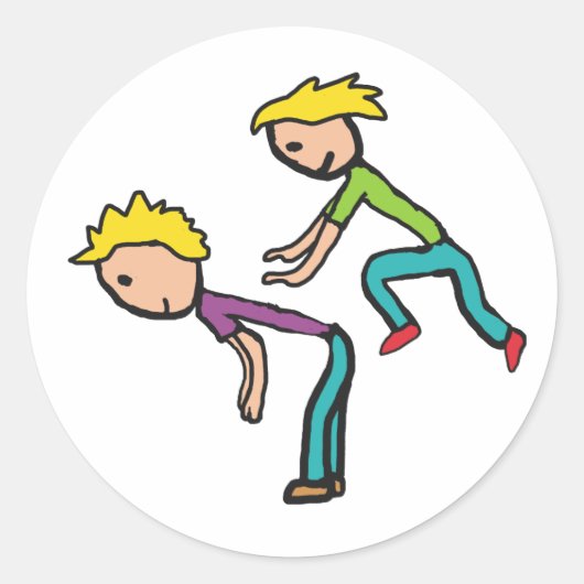 springkous ronde sticker (Voorkant)